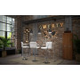 2-Pack Barstol Höjdjusterbar Med Handtag Krom Och Vit Skinn 38 x 44,5 x (95-115) cm