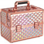 Sminkförvaring aluminium 30×24×19 cm laser rose gold med handtag & ...