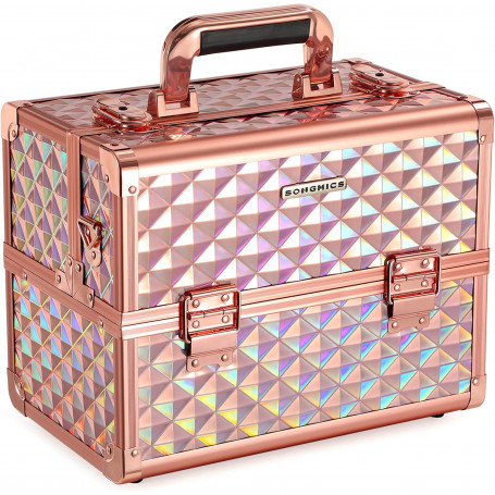 Sminkförvaring Aluminium 30 x 24 x 19 cm Laser Rose Gold