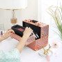 Sminkförvaring aluminium 30×24×19 cm laser rose gold med handtag & ...