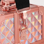 Sminkförvaring aluminium 30×24×19 cm laser rose gold med handtag & ...