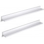 2-pack tavelhyllor vägghyllor 80×10 cm vit MDF högglans max 10 kg v...