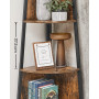 Hörnhylla Bokhylla med 5 hyllor 45 x 45 x 182 cm Vintage Brun-Svart