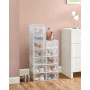 Förvaringslådor x12 Stapelbara Transparent Förvaring Med Lock 23 x 33,3 x 14 cm