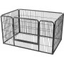 Metall Hundbur 122x80x70 cm Med Dörr - Fyrkant Grå