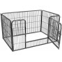 Metall Hundbur 122x80x70 cm Med Dörr - Fyrkant Grå