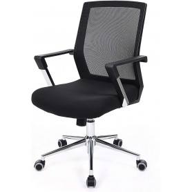 Kontorsstol Med Nätryggstöd Höjdjusterbar - Gungfunktion Svart 61 x...