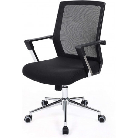 Kontorsstol Med Nätryggstöd Höjdjusterbar - Gungfunktion Svart 61 x 55 x 102 cm