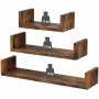 Vägghylla Set U-Formad 3 st Vintage Brun 60 - 45 - 30 cm