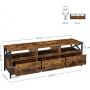 TV-Bänk 147x40x50cm Industriell Design för upp till 65 tums TV med 3 lådor
