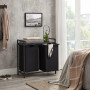 Tvättkorg Ställ Dubbel (2 x 46 L) Uttagbara Fack 73 x 33 x 72 cm Svart