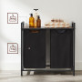 Tvättkorg Ställ Dubbel (2 x 46 L) Uttagbara Fack 73 x 33 x 72 cm Svart