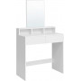 Sminkbord Med Spegel 80 x 40 X 140 cm Vit