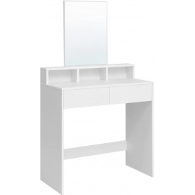 Sminkbord Med Spegel 80 x 40 X 140 cm Vit