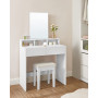 Sminkbord Med Spegel 80 x 40 X 140 cm Vit