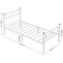 Sängstomme Retro Enkelsäng Metall 198 x 91,8 x 86,4 cm Vit