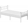Sängstomme Retro Enkelsäng Metall 198 x 91,8 x 86,4 cm Vit