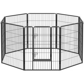 XXL Hundhage Flexibel Design - 8 Panel à 77 x 100 cm Metall Svart