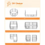 XXL Hundhage Flexibel Design - 8 Panel à 77 x 100 cm Metall Svart