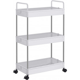 Förvaringsvagn Till Kök / Badrum 22 x 40 x 67 cm - Vit