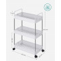 Förvaringsvagn Till Kök / Badrum 22 x 40 x 67 cm - Vit