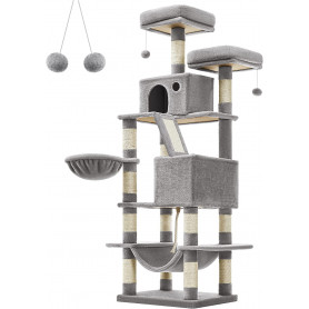 XL Klösträd 168 cm Med Klöspelare Sisal - Ljusgrå