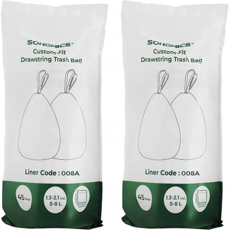 90-st Avfallspåsar Med Drag 8 L