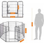 XXL Hundhage Flexibel Design - 8 Panel à 77 x 100 cm Metall Grå