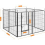 XXL Hundhage Flexibel Design - 8 Panel à 77 x 100 cm Metall Grå
