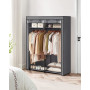 Tyg garderob med 2 hängande stänger 140 x 43 x 174 cm Grå