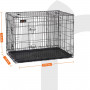 Hundbur med Avtagbar mellanvägg 2 dörrar 107 x 70 x 77,5 cm