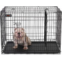 Hundbur med Avtagbar mellanvägg 2 dörrar 107 x 70 x 77,5 cm