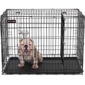 Hundbur med Avtagbar mellanvägg 2 dörrar 107 x 70 x 77,5 cm