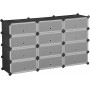 Kubförvaring DIY Stapelbara 12-Fack med Dörr à 40 x 30 x 17 cm Svart