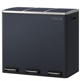 Pedalhink 54 liter 3 Fack x 18 L Rostfri Stål Sortering Soptunna