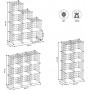 Metall Förvaringshylla DIY Kubförvaring 93 x 31 x 93 cm