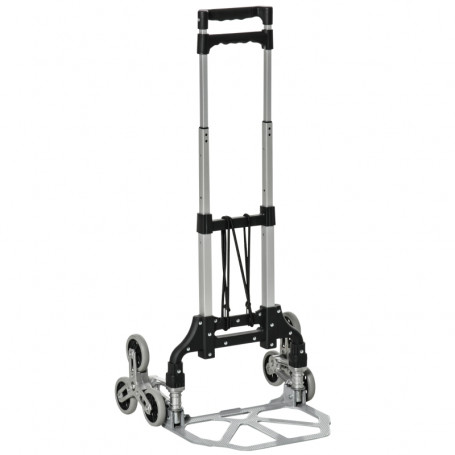 Hopfällbar Trappkärra 70 kg Med 6 Hjul, Fästrem 47 x 47 x 100 cm