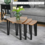 Satsbord 3 st Soffbord Set Trianglar Brun/Svart
