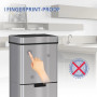 Soptunna 3 Fack med Sensor 72 L Rostfritt Stål 42 x 30 x 81 cm