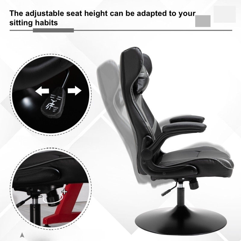 Gamingstol Racing Med Gungfunktion Fast Bas Svart