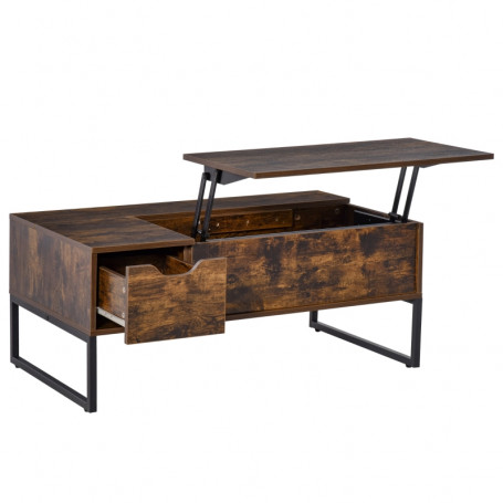 Soffbord Med Höjdjusterbar Bord 100 x 60 x 40 cm Vintage Brun