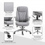 Ergonomisk Kontorsstol Fällbar Armstöd Grå Läder 69,5 x 76 x 113-121 cm
