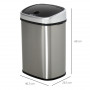 Soptunna Automatisk Sensor 48L Rostfritt Stål 40,5 x 29,5 x 57 cm