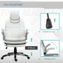 Ergonomisk Kontorsstol Vit Läder med Fällbara Armstöd