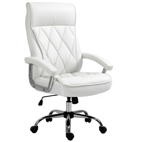 Kontorsstol Ergonomisk Skinn Vit