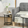 Satsbord x3 Sidobord Rund Industriell Design - Svart - Grå
