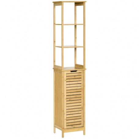Bambu Badrumsskåp Tunn Högskåp 34 x 30 x 173 cm