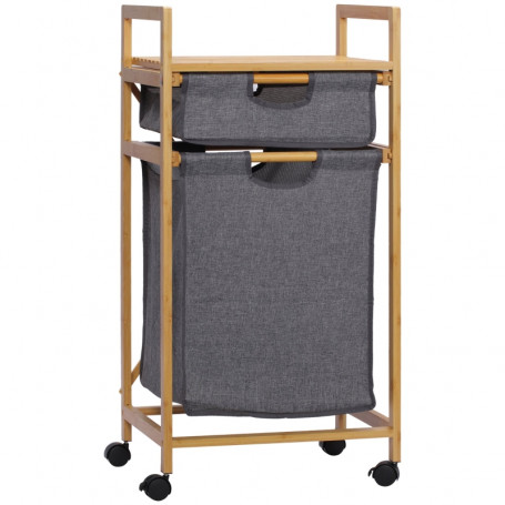 Rullbar Tvättkorg Ställ Med Låda 42 cm x 35 cm x 84,5 cm Bambu