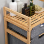 Rullbar Tvättkorg Ställ Med Låda 42 cm x 35 cm x 84,5 cm Bambu