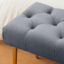 Sängbänk - Sittbänk Sammet Ljusgrå med Guldben 115 x 46 x 49 cm